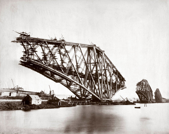 Construction of the Forth Railway Bridge,  1887.