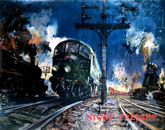 'Night Freight', artwork for BR (LMR) poster