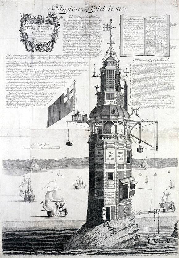 The first Eddystone lighthouse, Devon, 1703.