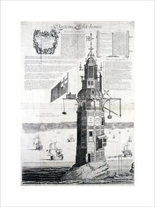 The first Eddystone lighthouse, Devon, 1703.