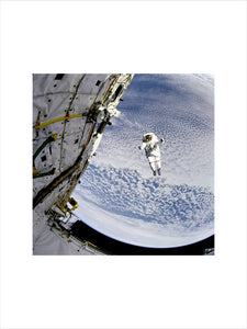 Testing a SAFER system during EVA, 1994.