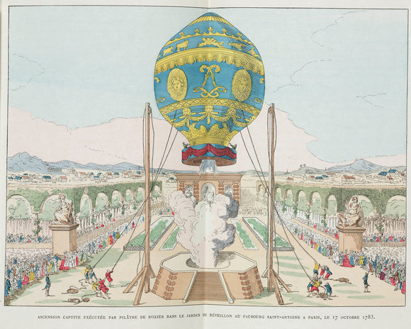 Captive balloon ascent, Paris, 17 October 1783.