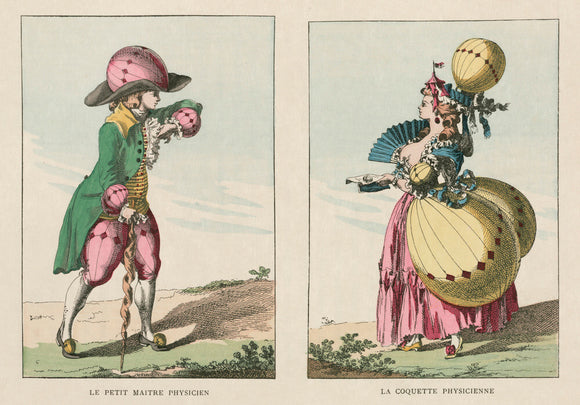 Balloon-inspired costumes, late 18th century.