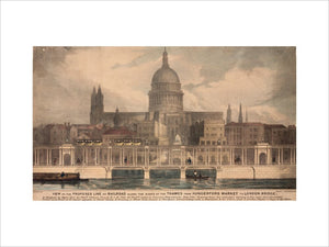 'View of the proposed line of Railway along the banks of the Thames...', 1842.