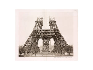 Erection of the pillars below the first level, Eiffel Tower, Paris, 15 May 1888.
