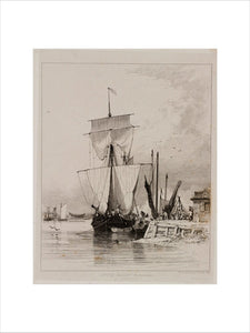 Dutch galliot unloading, Great Yarmouth, 1828.
