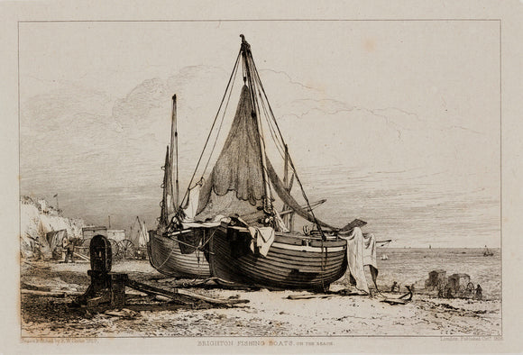 'Brighton Fishing Boats on the Beach', 1829.