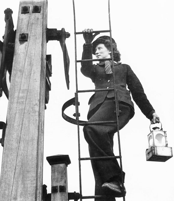 Woman working on the railways, World War Two, 1940-1943.