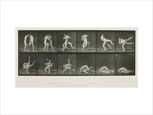 Time-lapse photographs of two men wrestling, 1872-1885.