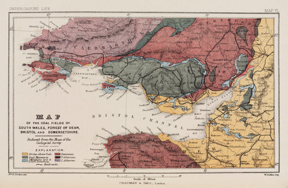 Map of the coal fields of South Wales, 1869.