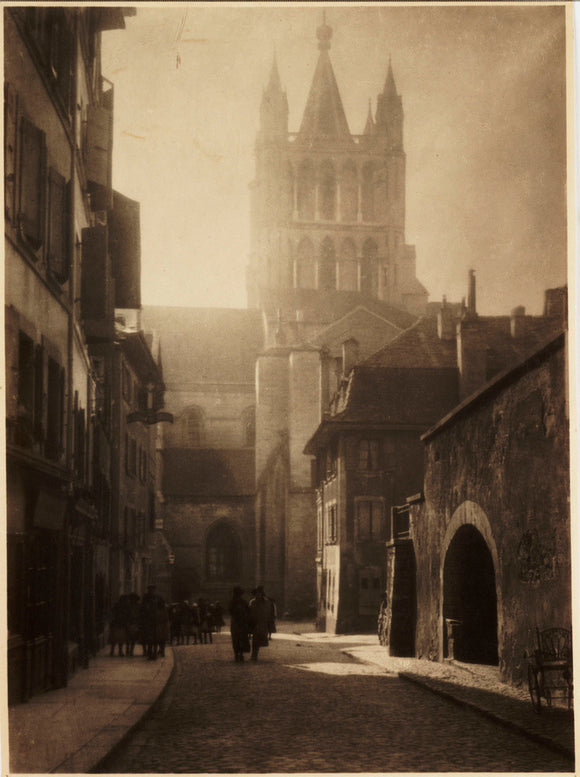 A cathedral in bright sunlight, about 1900
