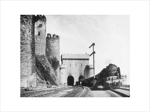 Irish Mail passing Conwy Castle, 1936.