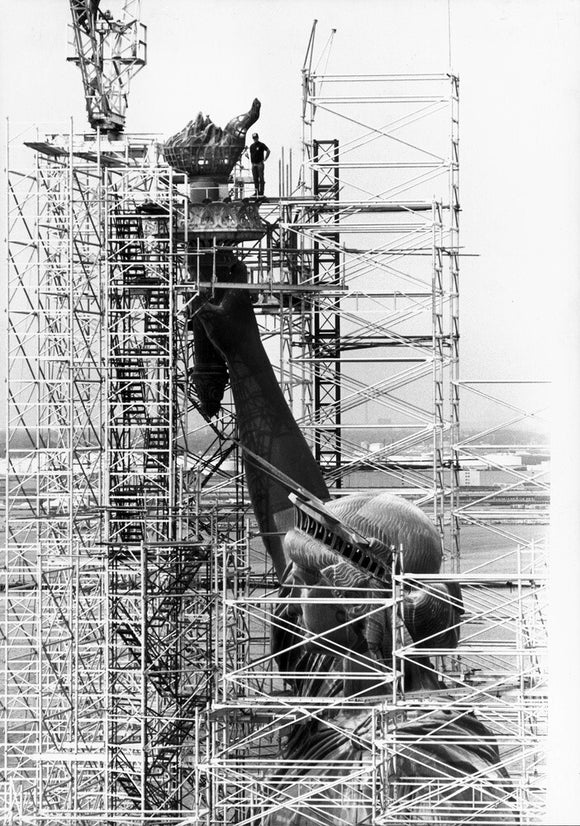 Renovation of the Statue of Liberty, New York, July 1984.