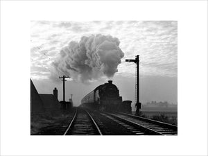 Steam train approaching Wigan Central Station, 24 October 1964.