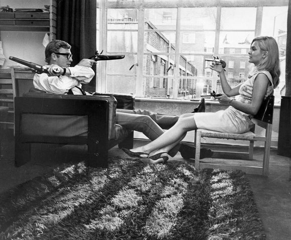 Michael Caine and Alexandra Bastedo, May 1965.