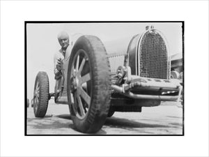 Louis Chiron in his Bugatti, Nurburgring, Germany, 1932.