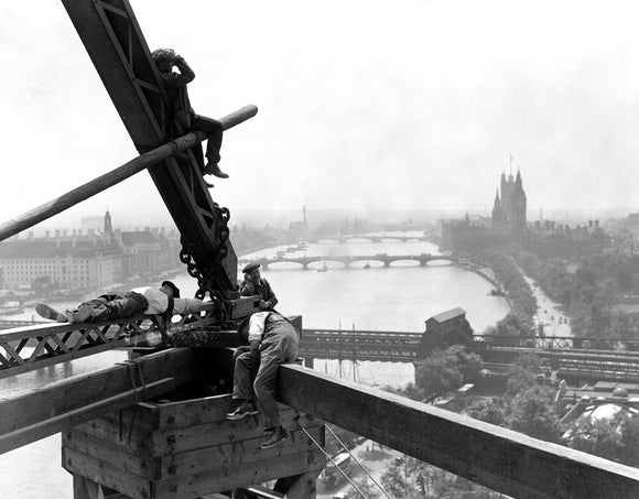 Construction workers on the Shell Building, London, 16 June 1932.