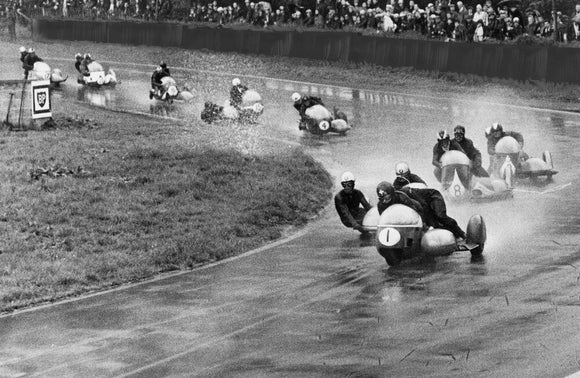 Motorcycle race, Oulton Park, Cheshire, August 1966.