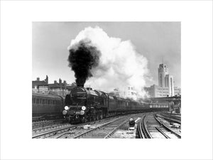 The 'Lord Anson' steam locomotive leaving London Victoria, 1939.