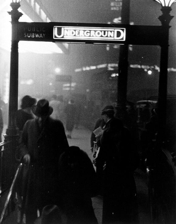 Entrance to an Underground station in central London, 1934.
