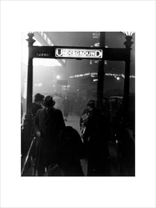 Entrance to an Underground station in central London, 1934.