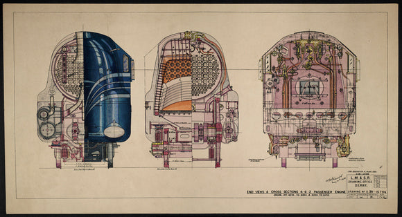 LM&SR Drawing No.D39-15794 of 4-6-2 Passenger Engine, 'Duchess of Hamilton'. 9.06.1939
