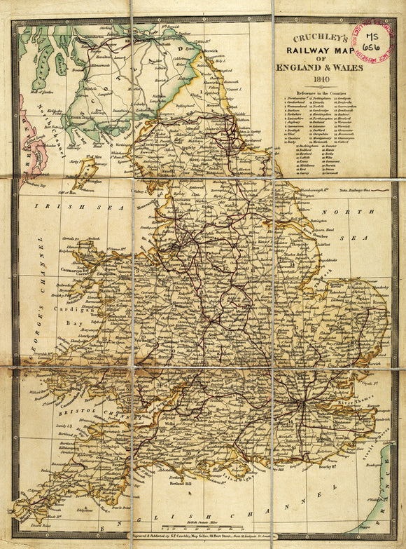 Cruhley's Railway Map of England and Wales 1840