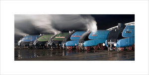 A-4 Class locomotives at the Great Gathering Great Goodbye in the National Railway Museum Shildon, 2014.