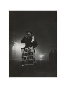 Newspaper seller provided this fog sign in Bouverie Street.