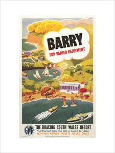 'Barry for Varied Enjoyment', GWR poster, c 1930s.