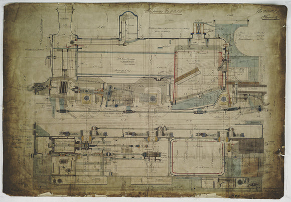 General arrangement drawing of Lancashire & Yorkshire Railway '0-6-0' locomotive.