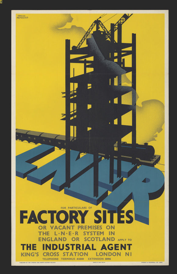 Poster, London & North Eastern Railway, Factory Sites, by Frank Newbould.