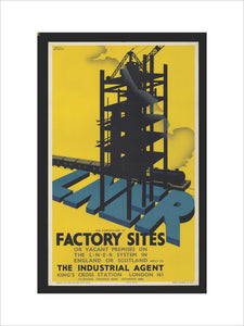 Poster, London & North Eastern Railway, Factory Sites, by Frank Newbould.