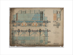 Neilson & Co drawing of 5'0 gauge 6 wheel, 1868 order number T345 for Russia.