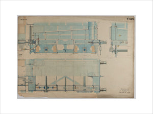 Neilson & Co drawing of 5'0 gauge 6 wheel, 1868 order number T345 for Russia.