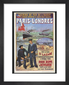 Reproduction poster, 'Chemins de Fer de l'Ouest et LBSCR', by Gustave Fraipont.