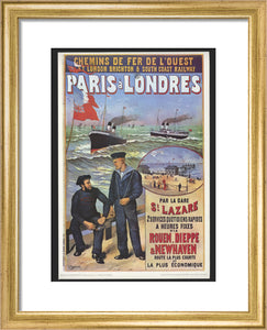Reproduction poster, 'Chemins de Fer de l'Ouest et LBSCR', by Gustave Fraipont.