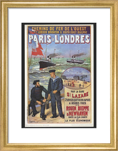 Reproduction poster, 'Chemins de Fer de l'Ouest et LBSCR', by Gustave Fraipont.