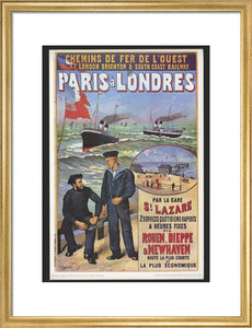 Reproduction poster, 'Chemins de Fer de l'Ouest et LBSCR', by Gustave Fraipont.