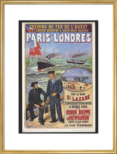 Reproduction poster, 'Chemins de Fer de l'Ouest et LBSCR', by Gustave Fraipont.