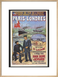 Reproduction poster, 'Chemins de Fer de l'Ouest et LBSCR', by Gustave Fraipont.