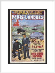 Reproduction poster, 'Chemins de Fer de l'Ouest et LBSCR', by Gustave Fraipont.