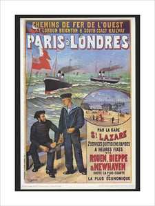 Reproduction poster, 'Chemins de Fer de l'Ouest et LBSCR', by Gustave Fraipont.