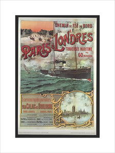 Reproduction timetable, 'Chemin de Fer du Nord - Paris-Londres', by Henri Gray.