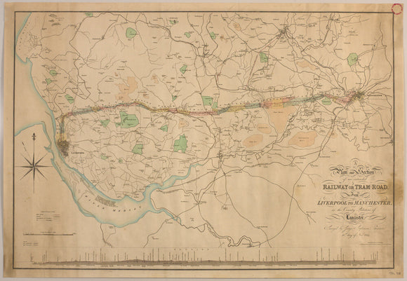 A Plan and Section of an intended Railway or Tram-Road from Liverpool to Manchester, in the County Palatine of