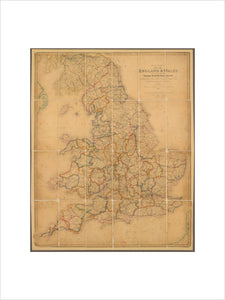 Colour-engraved map. Smith's Map of England & Wales, Containing the whole of the Turnpike Roads, Railways & Canals :