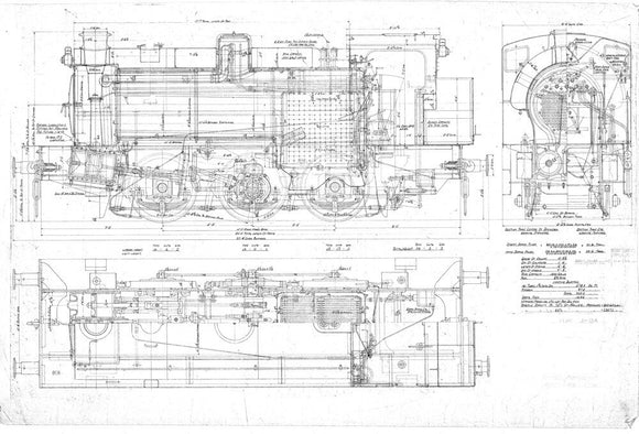 General arrangement of 0-6-0ST Hunslet Austerity (LNER J94 class) locomotive.