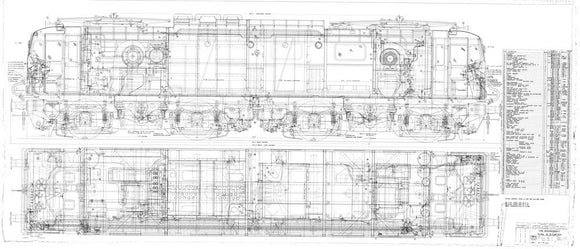 Pipe arrangement, plan and elevation for EM1 class electric locomotive for the Woodhead route. British Railways