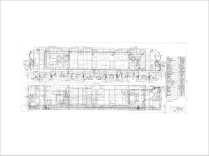 Pipe arrangement, plan and elevation for EM1 class electric locomotive for the Woodhead route. British Railways