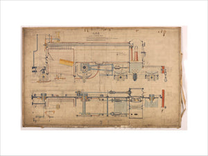 General arrangement of Stirling Single 4-2-2, Great Northern Railway Doncaster works drawing Q-37, 08/1874